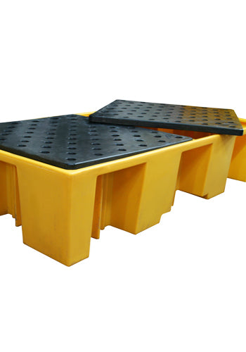 4 x 8 Drum Plastic Spill Pallet - Yellow